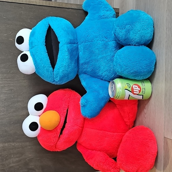 ❤️Vintage 90s Tyco Sesame Street Giant 13" Elmo & Cookie Monster Plush - Picture 2 of 11
